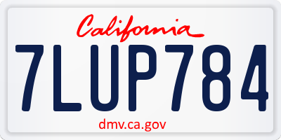 CA license plate 7LUP784