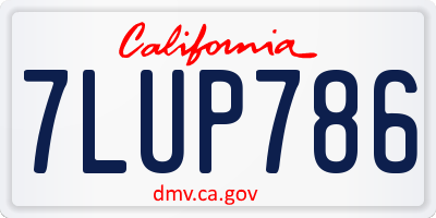 CA license plate 7LUP786