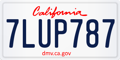 CA license plate 7LUP787