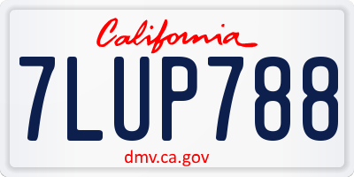 CA license plate 7LUP788