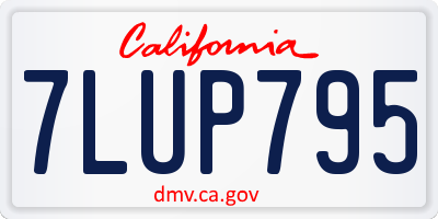 CA license plate 7LUP795