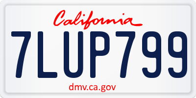 CA license plate 7LUP799
