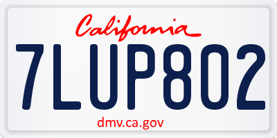 CA license plate 7LUP802