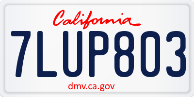 CA license plate 7LUP803
