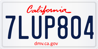 CA license plate 7LUP804