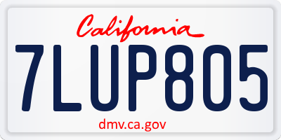 CA license plate 7LUP805