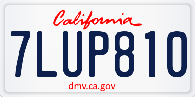 CA license plate 7LUP810