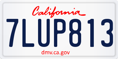 CA license plate 7LUP813