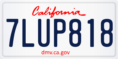 CA license plate 7LUP818
