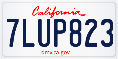 CA license plate 7LUP823
