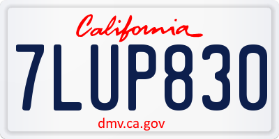 CA license plate 7LUP830