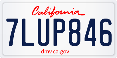 CA license plate 7LUP846