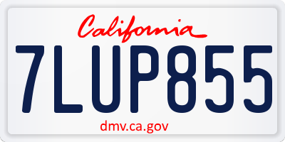 CA license plate 7LUP855