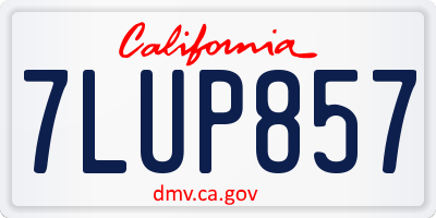 CA license plate 7LUP857