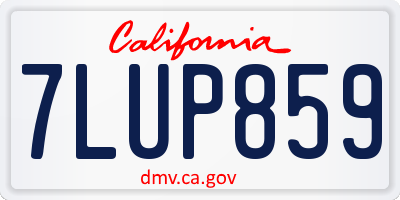 CA license plate 7LUP859