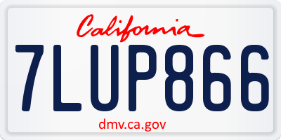 CA license plate 7LUP866