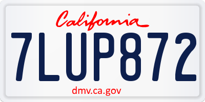 CA license plate 7LUP872