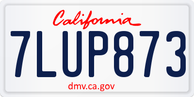 CA license plate 7LUP873