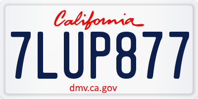 CA license plate 7LUP877