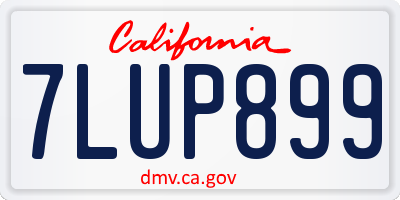CA license plate 7LUP899