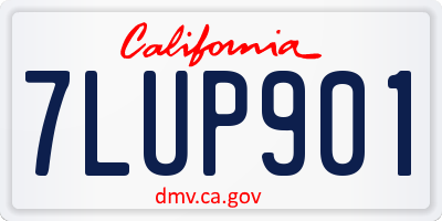 CA license plate 7LUP901