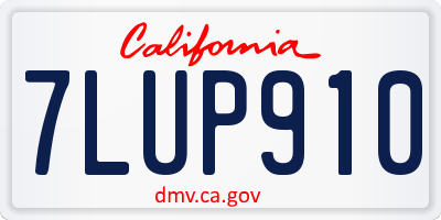 CA license plate 7LUP910