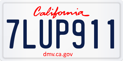 CA license plate 7LUP911