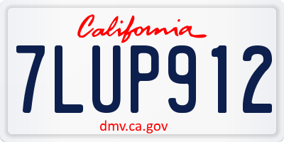 CA license plate 7LUP912