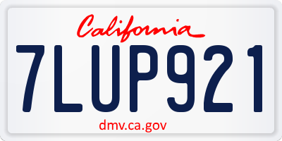 CA license plate 7LUP921