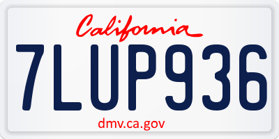 CA license plate 7LUP936
