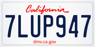 CA license plate 7LUP947