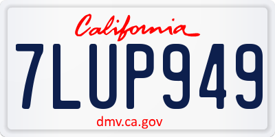 CA license plate 7LUP949