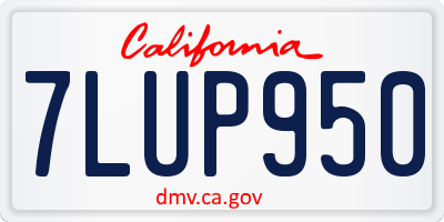 CA license plate 7LUP950