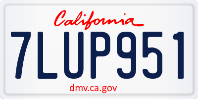 CA license plate 7LUP951