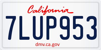 CA license plate 7LUP953