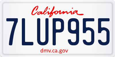 CA license plate 7LUP955