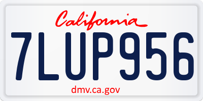 CA license plate 7LUP956
