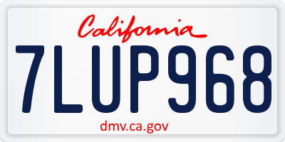 CA license plate 7LUP968