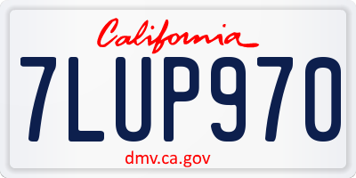 CA license plate 7LUP970