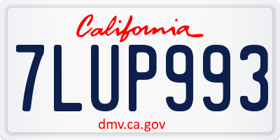 CA license plate 7LUP993