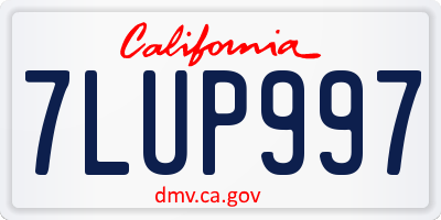 CA license plate 7LUP997