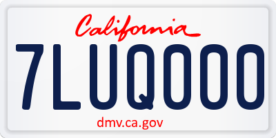 CA license plate 7LUQ000