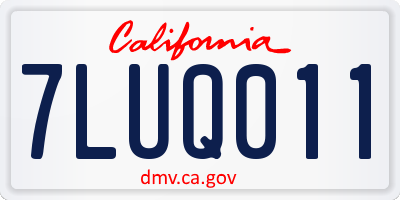 CA license plate 7LUQ011