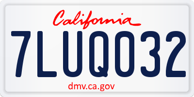 CA license plate 7LUQ032