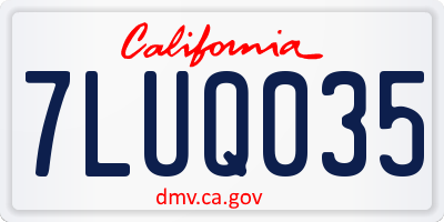 CA license plate 7LUQ035