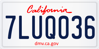 CA license plate 7LUQ036