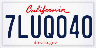 CA license plate 7LUQ040