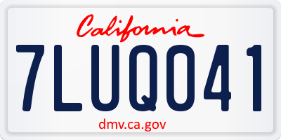 CA license plate 7LUQ041