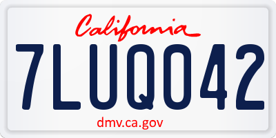 CA license plate 7LUQ042