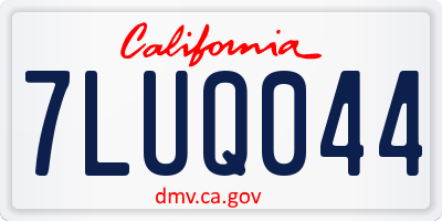 CA license plate 7LUQ044